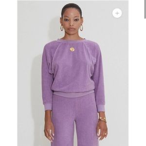 Suzie Kondi- Terry Lavender Raglan Top $195